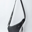 Black handmade leather sling style bag - left or right side options