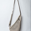 Grey handmade leather sling style bag - left or right side options