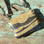 Handmade gold and silver leather handbag with adjustable strap