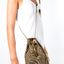 Brown handmade leather bag and backpack with zebra print detail