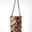 Handmade Leather Crossbody Party Bag in Black and Tan Safari Print