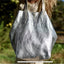 large handmade silver leather tote bag shopping bag Linda Ibiza Design