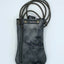 Handmade grey metallic leather mobile bag with zip pocket on the back Linda Ibiza
