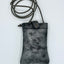 Handmade grey metallic leather mobile bag with zip pocket on the back Linda Ibiza