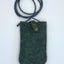 Handmade forrest green leather mobile bag with zip pocket on the back Linda Ibiza